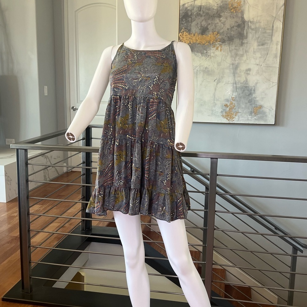 Sleeveless Print Mini Dress with Adjustable Straps